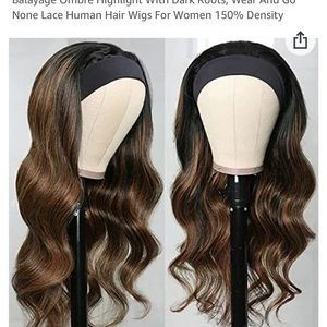 100% nwt human hair headband wig